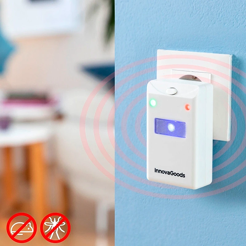 Insect and rodent repeller with LED Killekt Innovagoods 6.5x6x9.8cm.