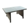 ARIZONA Table 140x80x70cm Alu/Wicker Grey Brown