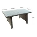 ARIZONA Table 140x80x70cm Alu/Wicker Grey Brown