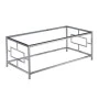 SILVER STAINLESS STEEL COFFEE TABLE 120X60X45 CM WITH CLEAR GLASS TOP