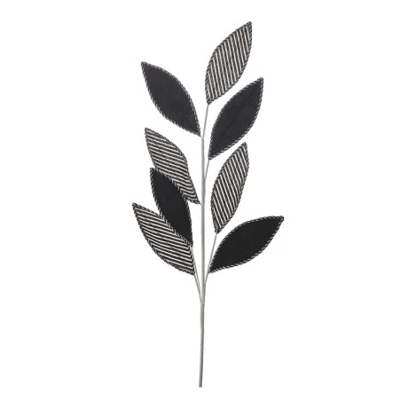 BLACK AND WHITE VELVET LEAFS STEM 77CM