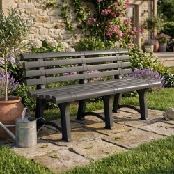 Παγκάκι κήπου Atena πολυπροπυλενίου χρώμα ανθρακί 150x73x51εκ.