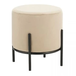 BELLA/R ΣΚΑΜΠΟ BEIGE VELVET ΥΦΑΣΜΑ Φ.35Χ38εκ. BELLA/R ΣΚΑΜΠΟ BEIGE VELVET ΥΦΑΣΜΑ Φ.35Χ38εκ.