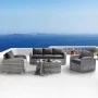 Σαλόνι κήπου Belmar σετ 4 τμχ αλουμίνιο - wicker χρώμα λευκό - γκρι