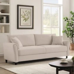 BRITAIN 3-Seater Sofa Beige Fabric