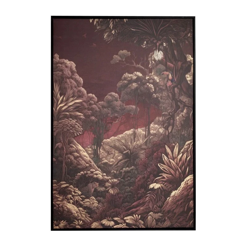 BURGUNDY JUNGLE ΧΡΥΣΟΤΥΠΙΑ 83Χ123ΕΚ ΜΕ ΜΑΥΡΗ ΚΟΡΝΙΖΑ ΣΕ ΤΥΠΩΜΕΝΟ ΚΑΜΒΑ