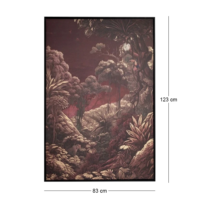 BURGUNDY JUNGLE ΧΡΥΣΟΤΥΠΙΑ 83Χ123ΕΚ ΜΕ ΜΑΥΡΗ ΚΟΡΝΙΖΑ ΣΕ ΤΥΠΩΜΕΝΟ ΚΑΜΒΑ