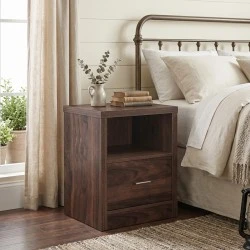 CALIBER Bedside 47x39x60 Walnut 1-Drawer CALIBER Bedside 47x39x60 Walnut 1-Drawer