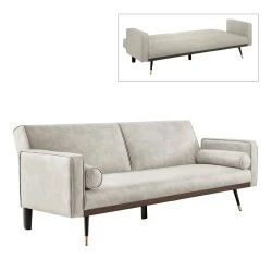 CLICK Sofa-Bed Fabric Suede Ecru