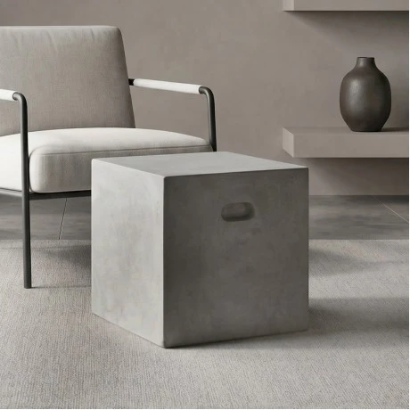 CONCRETE Cubic Stool 37x37cm Cement Grey