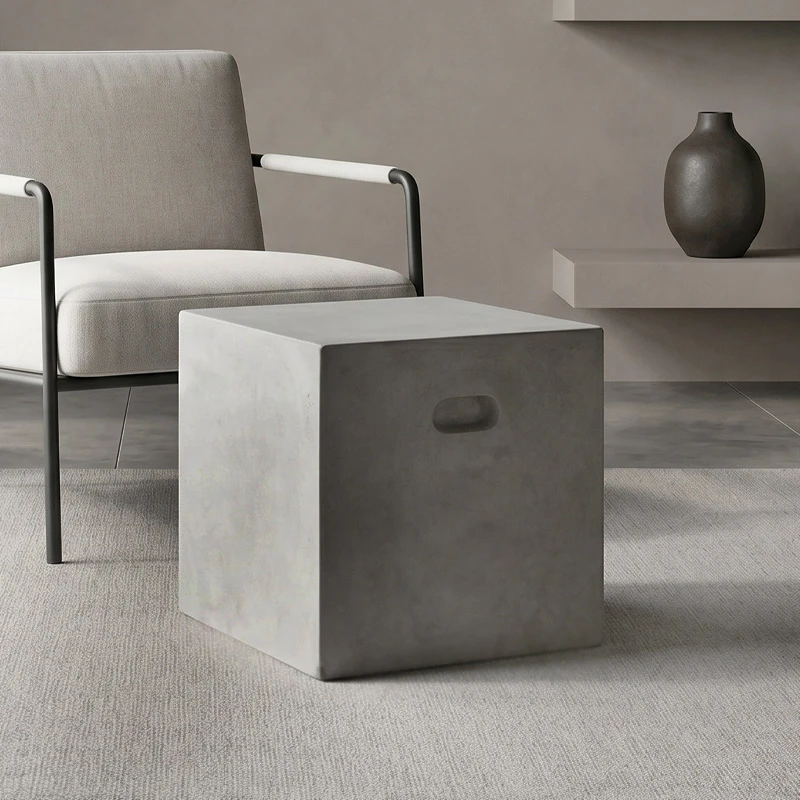 CONCRETE Cubic Stool 37x37cm Cement Grey