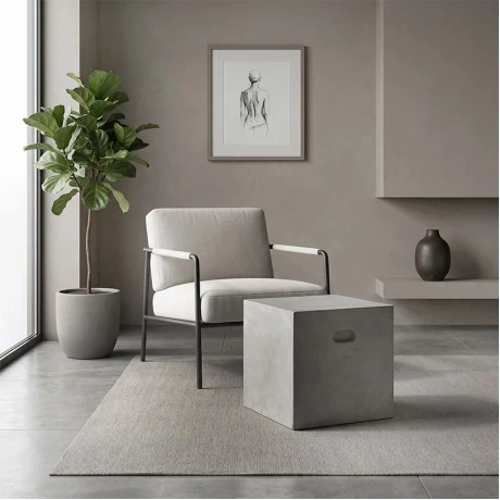CONCRETE Cubic Stool 37x37cm Cement Grey