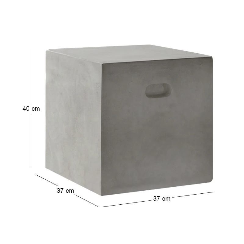 CONCRETE Cubic Stool 37x37cm Cement Grey