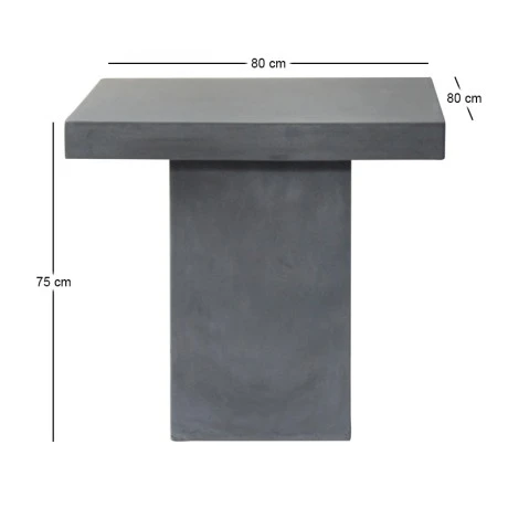 Τραπέζι Concrete χρώμα cement grey 80x80x75εκ.