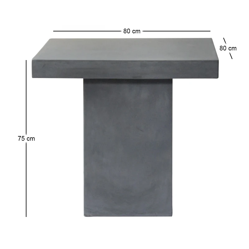 CONCRETE Cubic Table 80x80cm Cement Grey