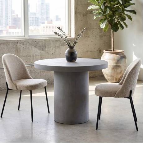 CONCRETE Cylinder Table D.80cm Cement Grey