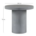 CONCRETE Cylinder Table D.80cm Cement Grey