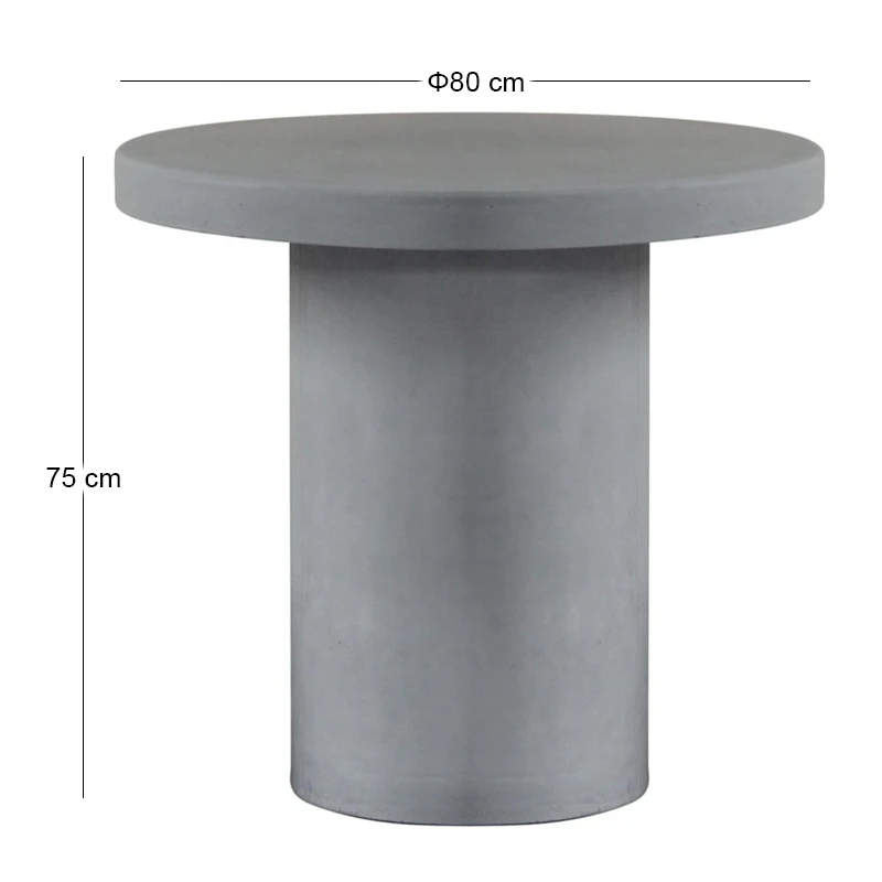 CONCRETE Cylinder Table D.80cm Cement Grey