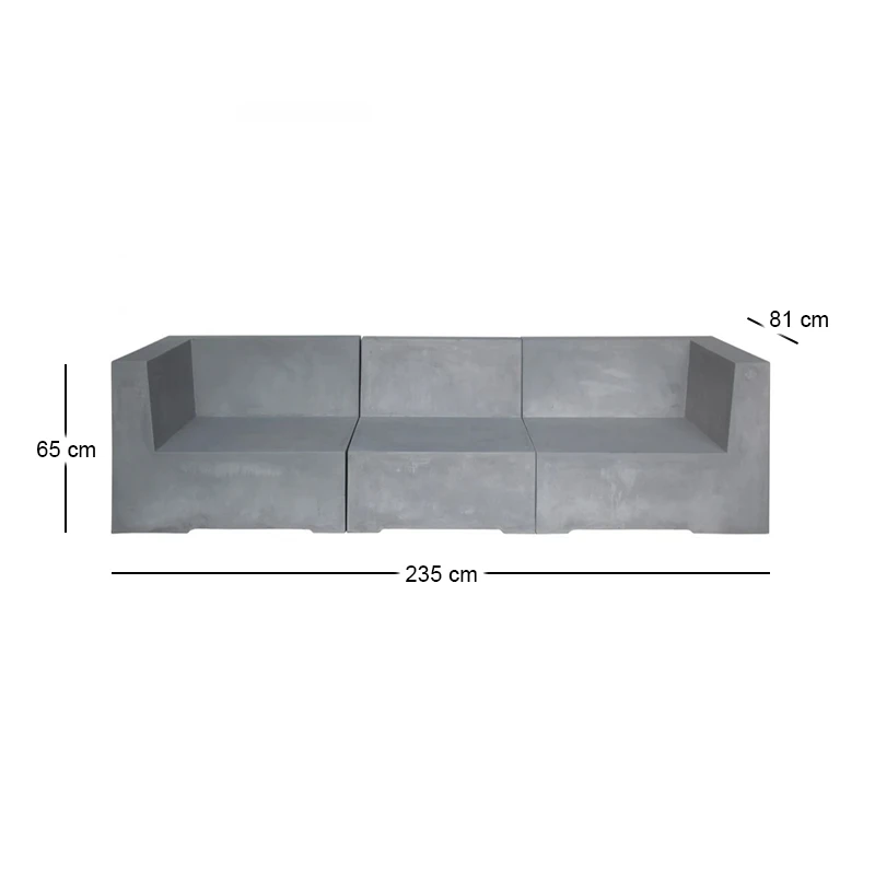 CONCRETE 3-Seat Sofa Cement Grey