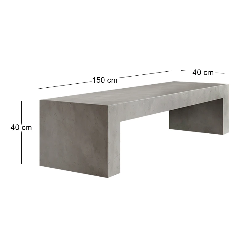 Concrete Πάγκος 150X40Cm Cement Grey