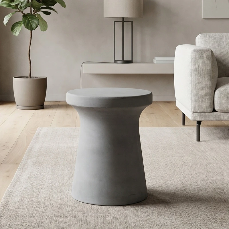 CONCRETE Stool D.35cm Cement Grey