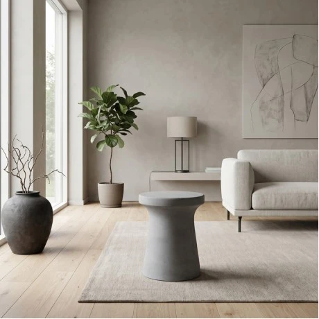 CONCRETE Stool D.35cm Cement Grey