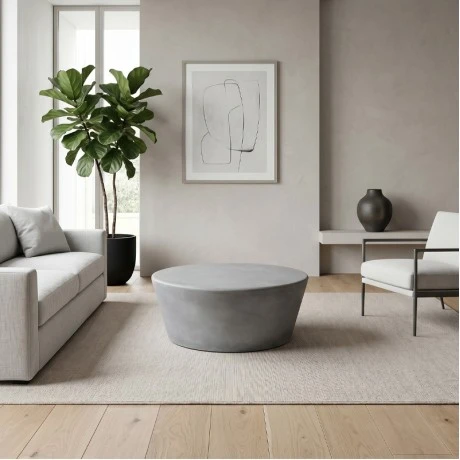 CONCRETE Coffee Table D.75cm Cement Grey