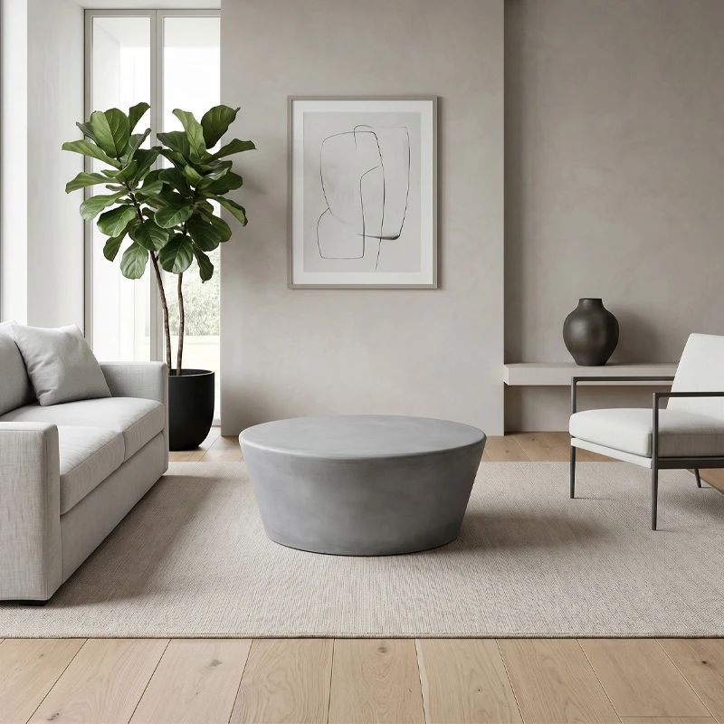 CONCRETE Coffee Table D.75cm Cement Grey