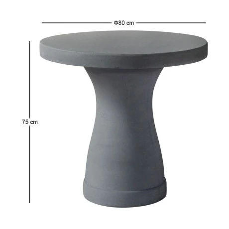 CONCRETE Table D.80cm Cement Grey