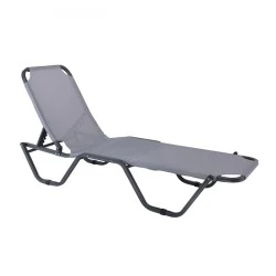 CRETA Alu Anthracite Lounger, Grey Textilene