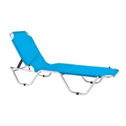 CRETA Alu Lounger, Light Blue Textilene