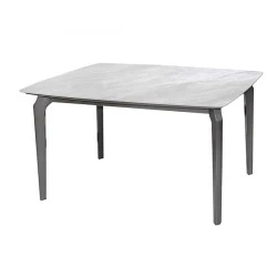 Τραπέζι Dalin ξύλο χρώμα γκρι - sintered stone χρώμα λευκό εφέ μαρμάρου 130x80x74εκ. Τραπέζι Dalin ξύλο χρώμα γκρι - sintered stone χρώμα λευκό εφέ μαρμάρου 130x80x74εκ.
