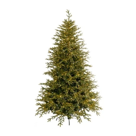 CHRISTMAS TREE PRE-LIT HIGHLANDS 180CM WITH 2000 LED COPPER WIRE WHITE LIGHTS 8 FUNCTIONS PE+PVC