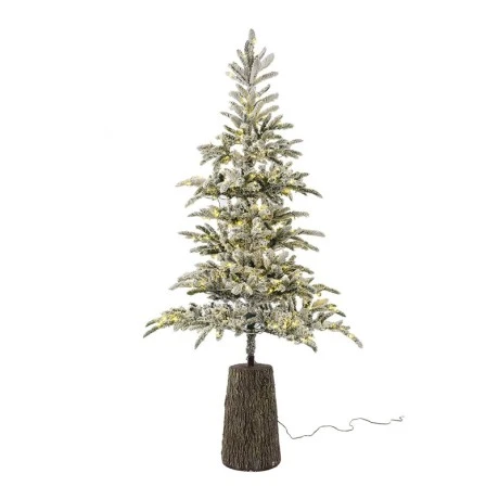 XMAS TREE FLOCKED PRE-LIT PRINCESS PINE 240CM WITH 300 LEDS IN FIBER GLASS RESIN POT