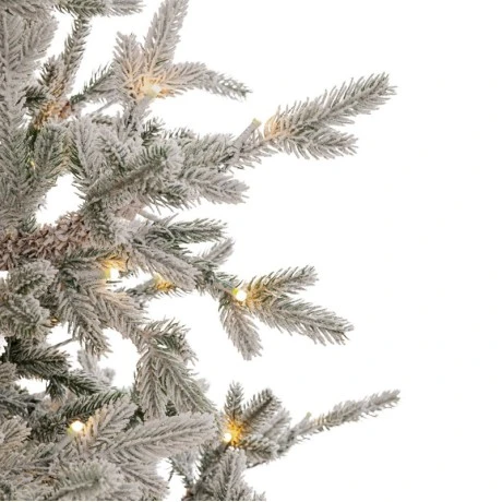 CHRISTMAS TREE PRE-LIT SNOWY CRYSTAL 210CM WITH 450 LED WARM WHITE LIGHTS 8 FUNCTIONS