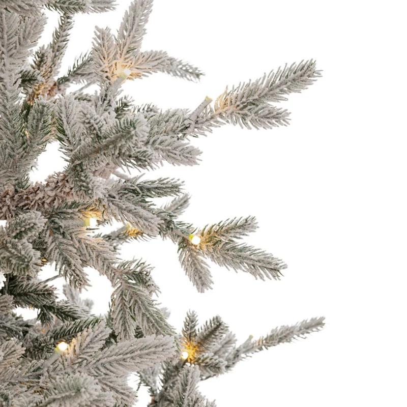 CHRISTMAS TREE PRE-LIT SNOWY CRYSTAL 210CM WITH 450 LED WARM WHITE LIGHTS 8 FUNCTIONS
