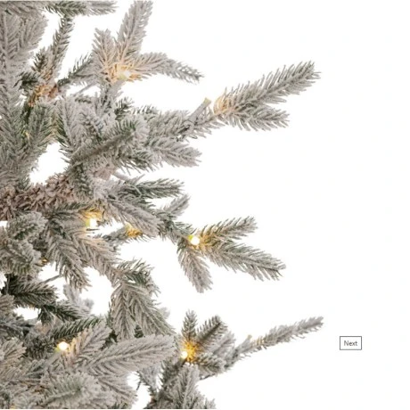 CHRISTMAS TREE PRE-LIT SNOWY CRYSTAL 240CM WITH 600 LED WARM WHITE LIGHTS 8 FUNCTIONS