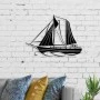 Sail Megapap metal wall art in black color 55x2x40cm.