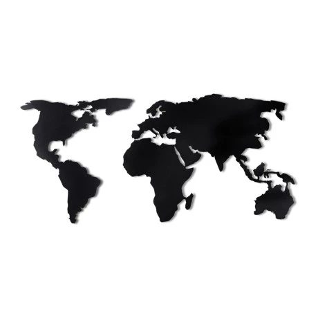 Διακοσμητικό τοίχου World Map Megapap μεταλλικό χρώμα μαύρο 120x60εκ.