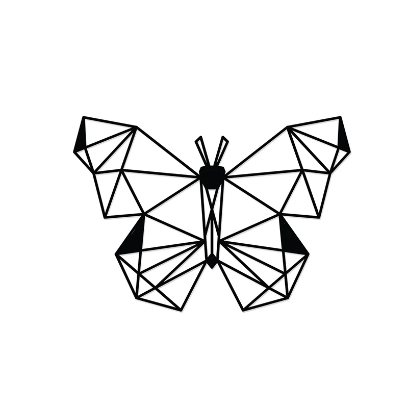 Butterfly Megapap metal wall art in black color 50x2x35cm.