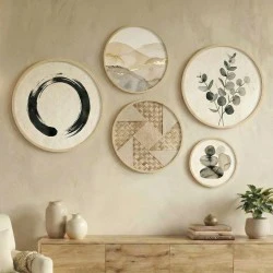 Nima Megapap Wall decoration set of 5 pieces wooden - Mdf natural color Nima Megapap Wall decoration set of 5 pieces wooden - Mdf natural color