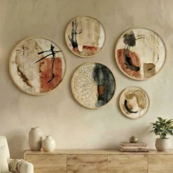 Nima Megapap Wall decoration set of 5 pieces wooden - Mdf natural color Nima Megapap Wall decoration set of 5 pieces wooden - Mdf natural color