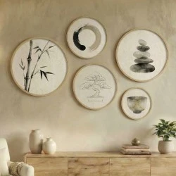 Nima Megapap Wall decoration set of 5 pieces wooden - Mdf natural color Nima Megapap Wall decoration set of 5 pieces wooden - Mdf natural color