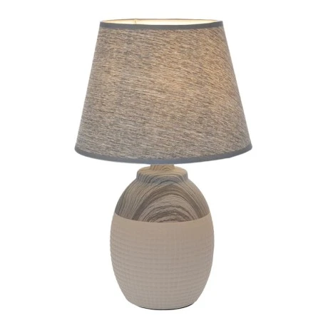 2COLOUR GREY CERAMIC LAMP WITH GREY HAT 39CM