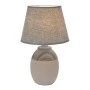 2COLOUR GREY CERAMIC LAMP WITH GREY HAT 39CM