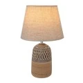 2COLOUR BROWN BEIGE CERAMIC LAMP WITH CREAM HAT D20X32,5CM