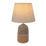 2COLOUR BROWN BEIGE CERAMIC LAMP WITH CREAM HAT D20X32,5CM