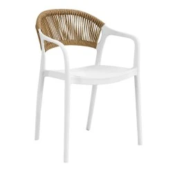 DONNA Armchair-Pro PP-UV White/Rope Wicker Natural DONNA Armchair-Pro PP-UV White/Rope Wicker Natural