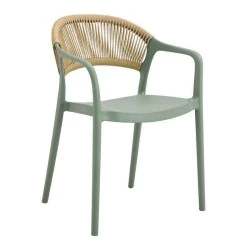 DONNA Armchair-Pro PP-UV Green/Rope Wicker Natural DONNA Armchair-Pro PP-UV Green/Rope Wicker Natural