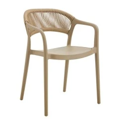 DONNA Armchair-Pro PP-UV Tortora/Rope Wicker Natural DONNA Armchair-Pro PP-UV Tortora/Rope Wicker Natural